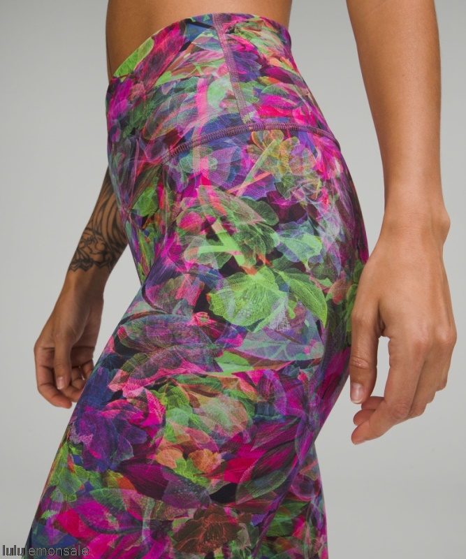 Lululemon Damen DELULU082 | Lululemon Deutschland Lebendiger Floraler Ton Multi Wunder Train High-rise Crop 23